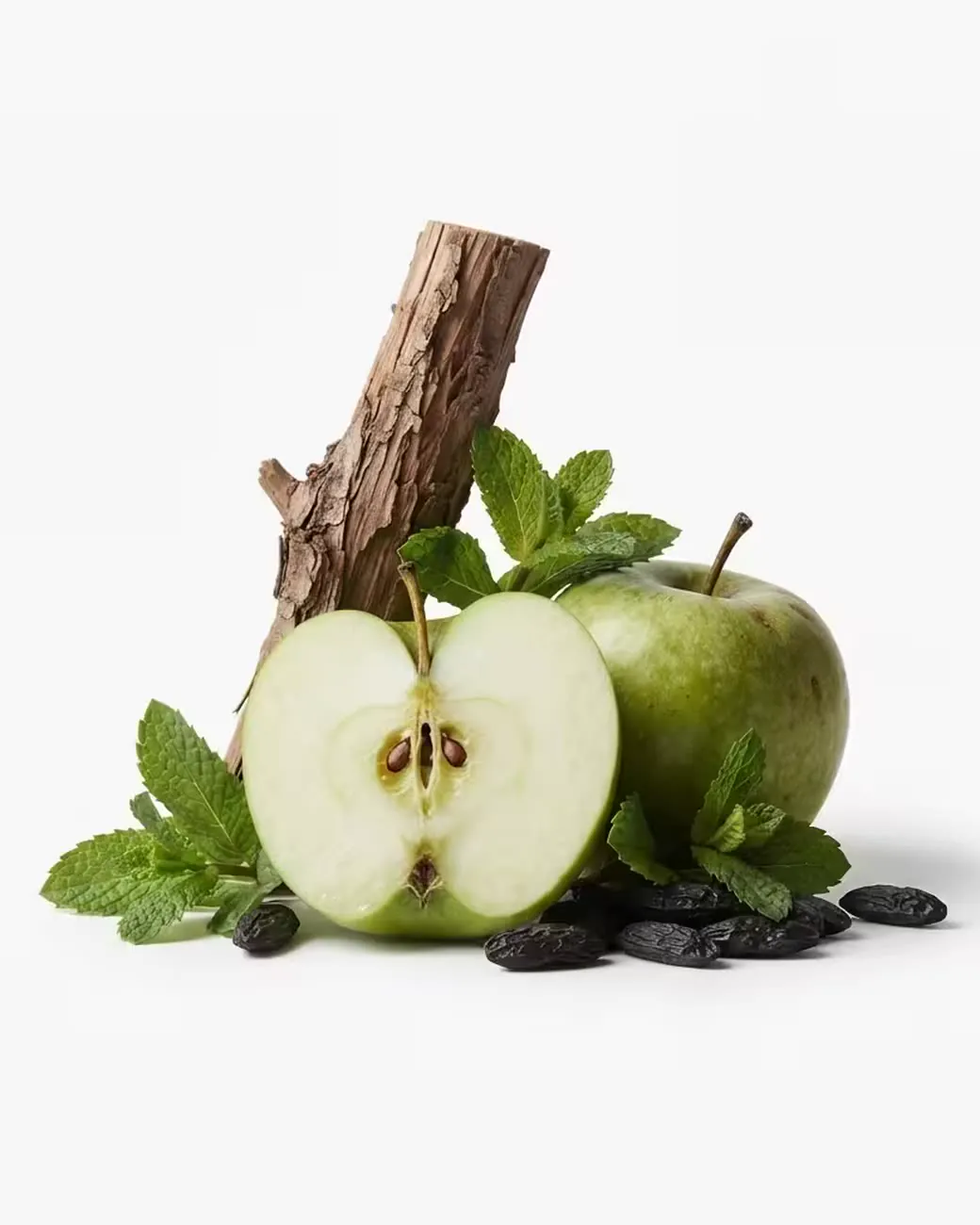 The notes of Treva Terros: Mint, Green Apple, Tonka Bean, Vanilla, Cedarwood